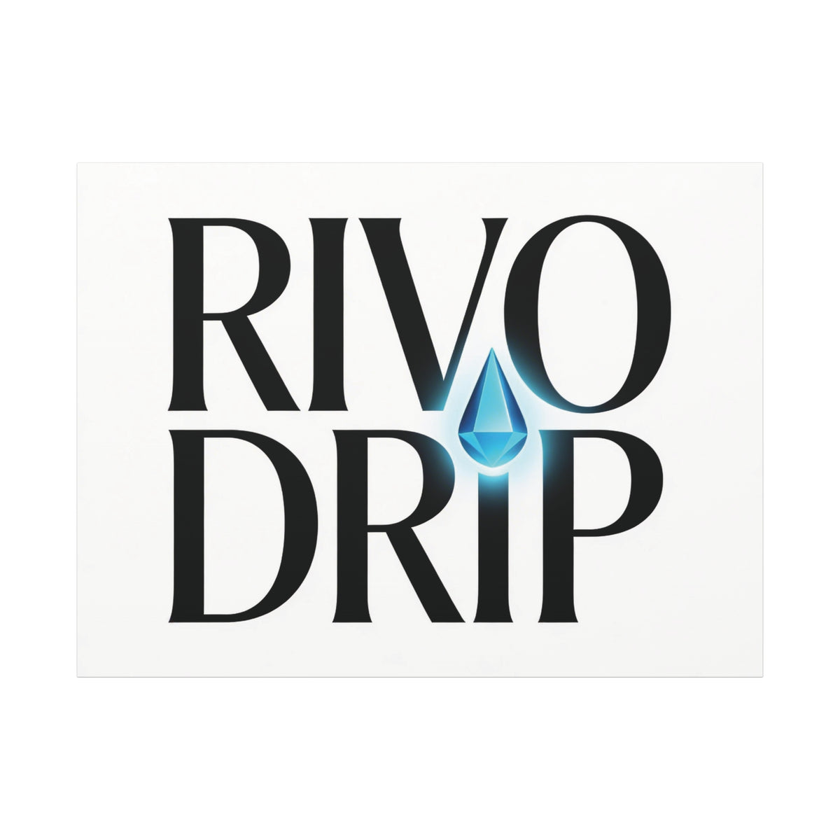 Personalize Logo Matte Canvas Print — Stretched Wall Art with Blue Droplet