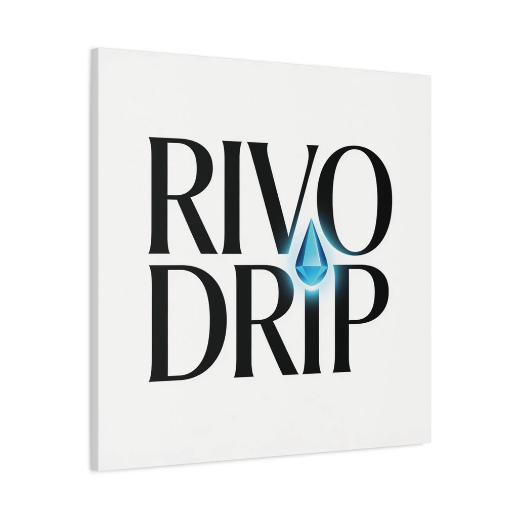 Personalize Logo Matte Canvas Print — Stretched Wall Art with Blue Droplet