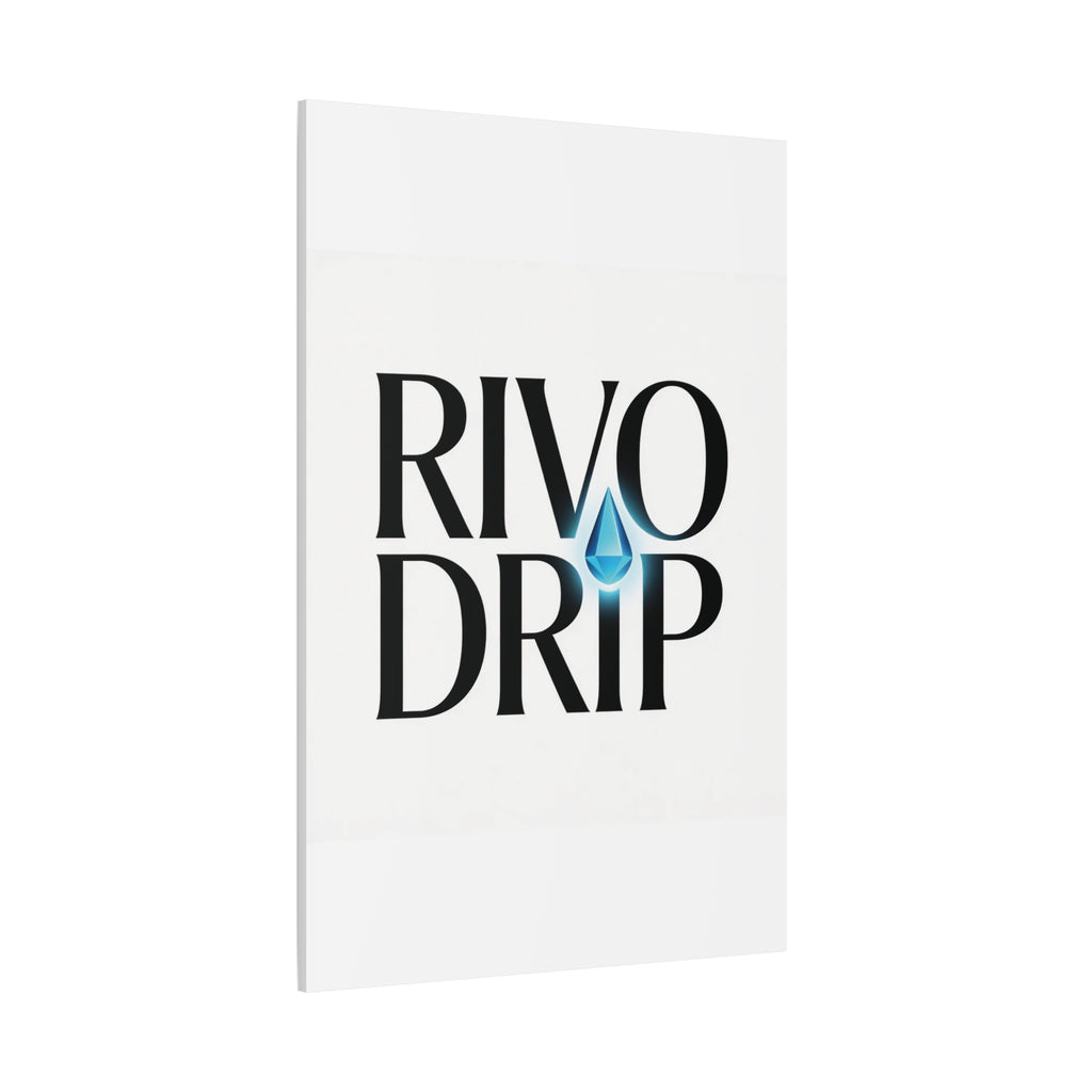 Personalize Logo Matte Canvas Print — Stretched Wall Art with Blue Droplet