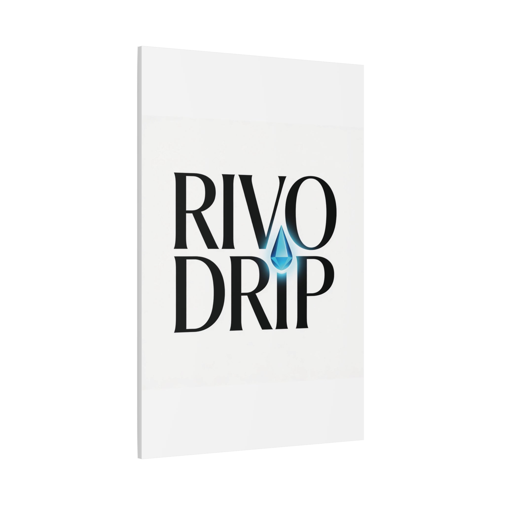 Personalize Logo Matte Canvas Print — Stretched Wall Art with Blue Droplet