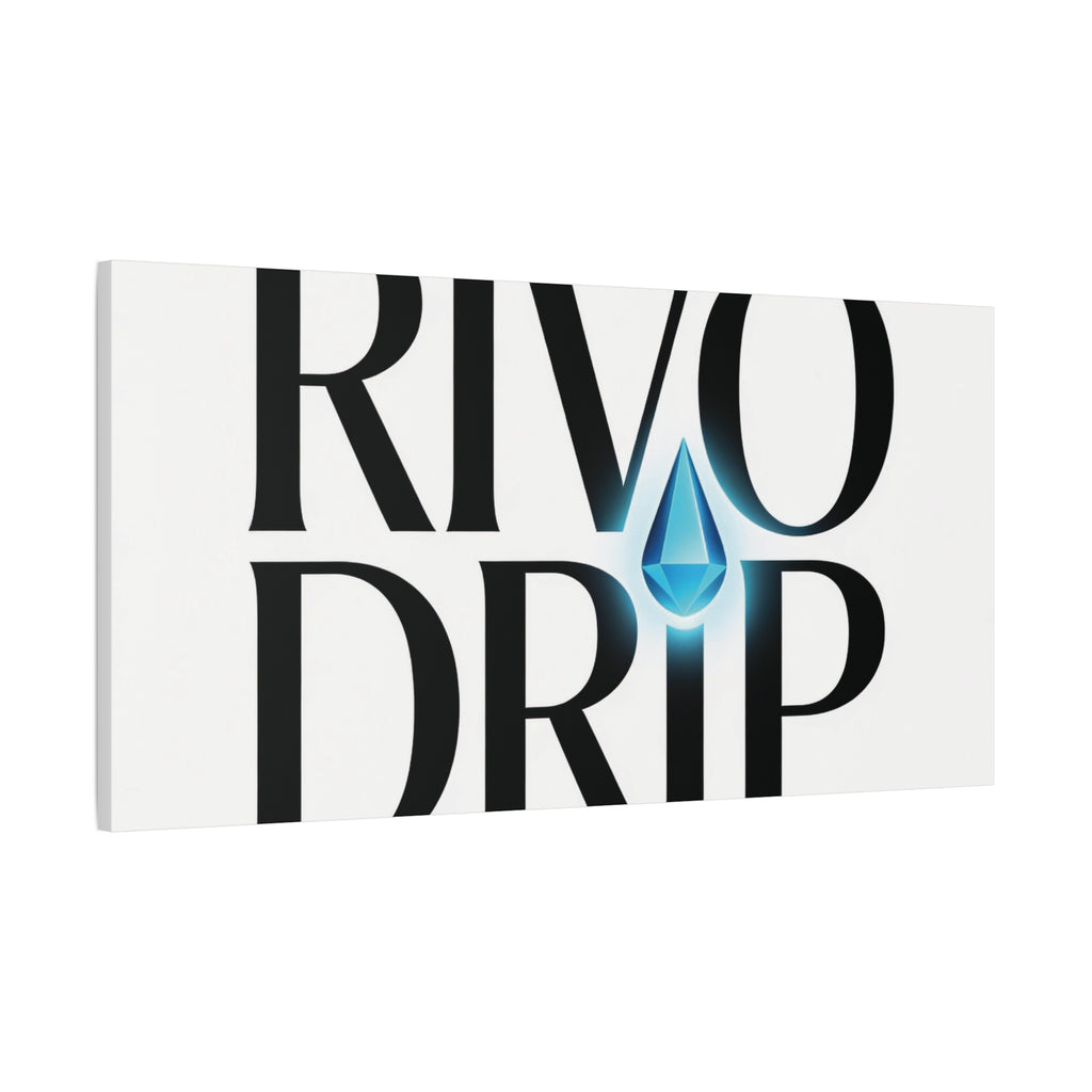 Personalize Logo Matte Canvas Print — Stretched Wall Art with Blue Droplet