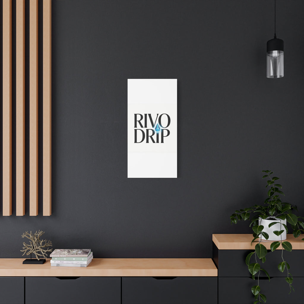 Personalize Logo Matte Canvas Print — Stretched Wall Art with Blue Droplet