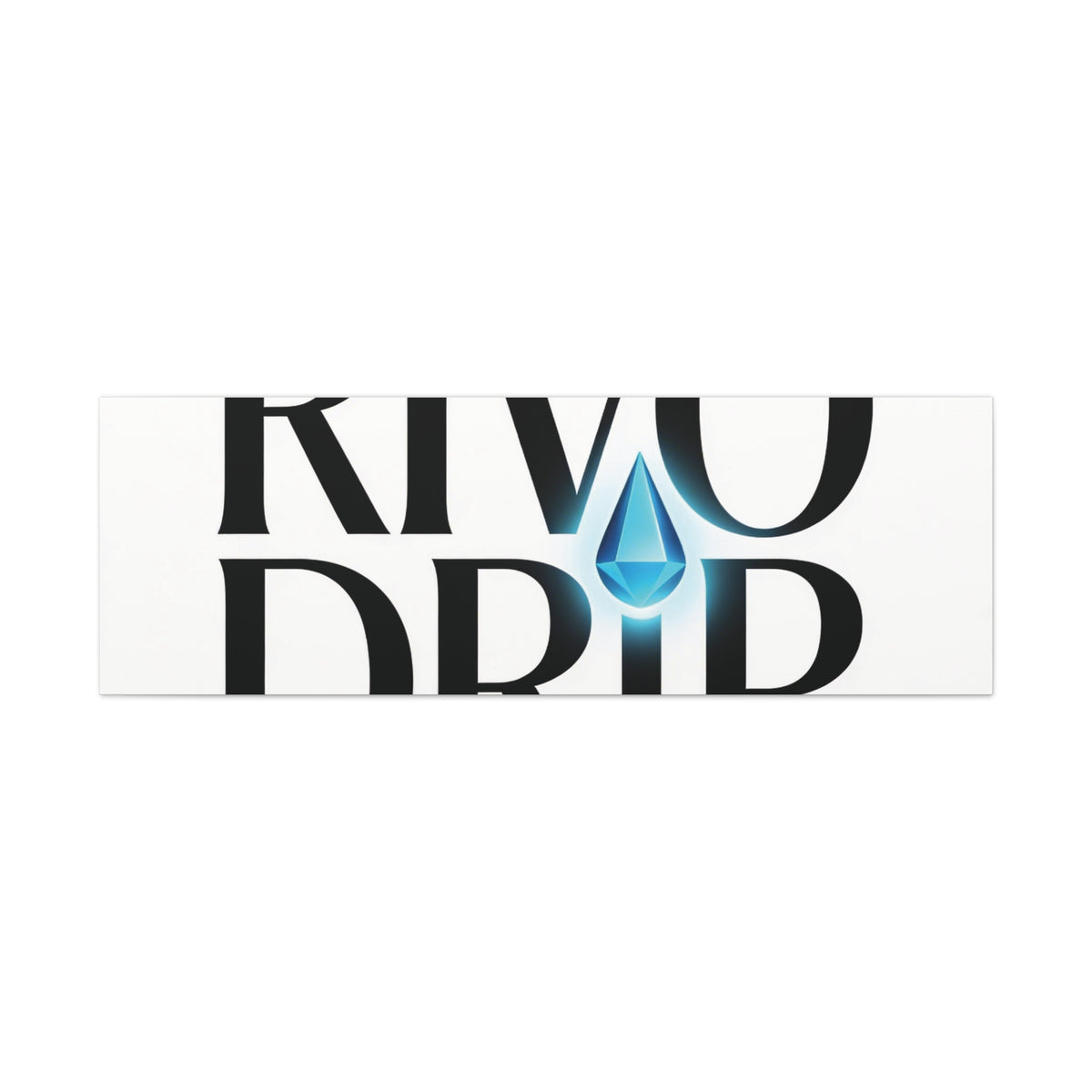 Personalize Logo Matte Canvas Print — Stretched Wall Art with Blue Droplet