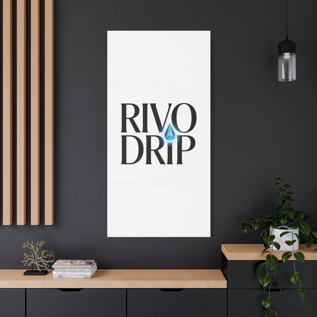 Personalize Logo Matte Canvas Print — Stretched Wall Art with Blue Droplet