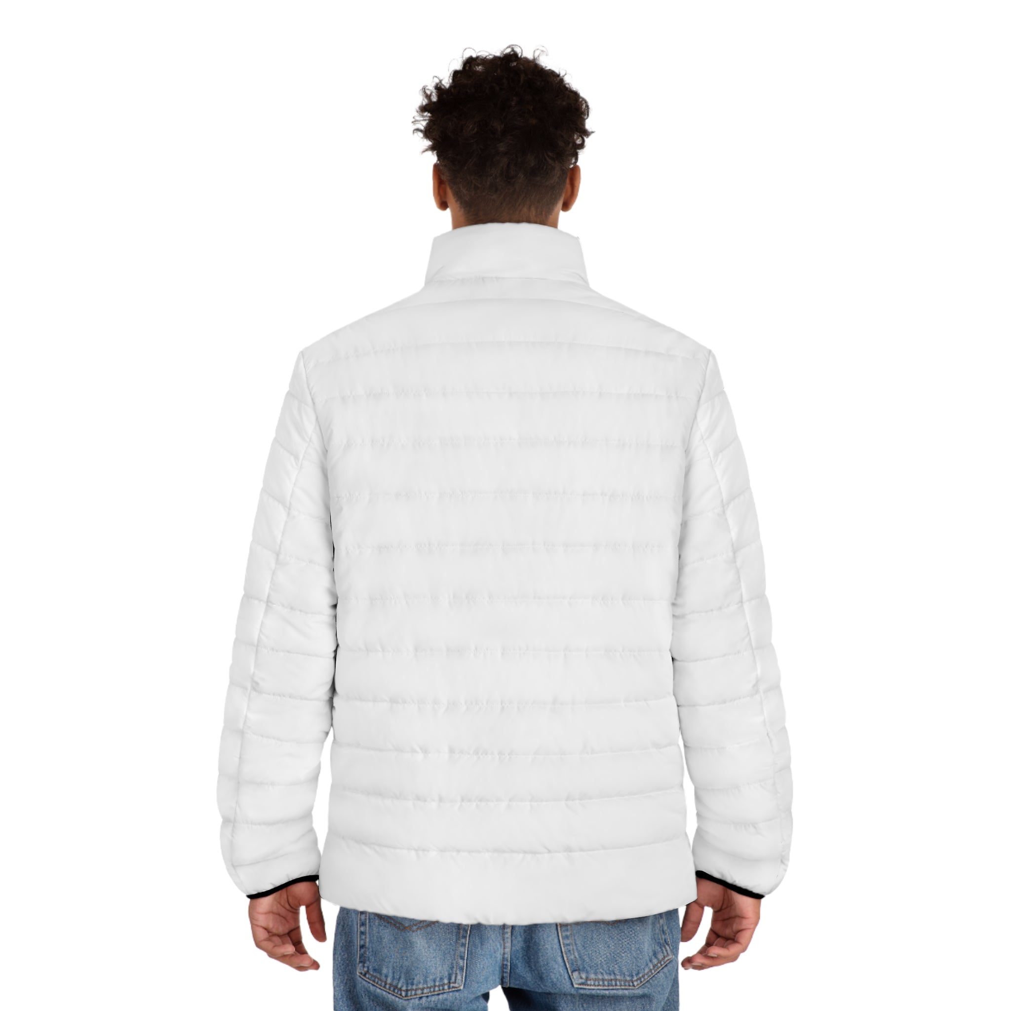 World Map Colorblock Puffer Jacket
