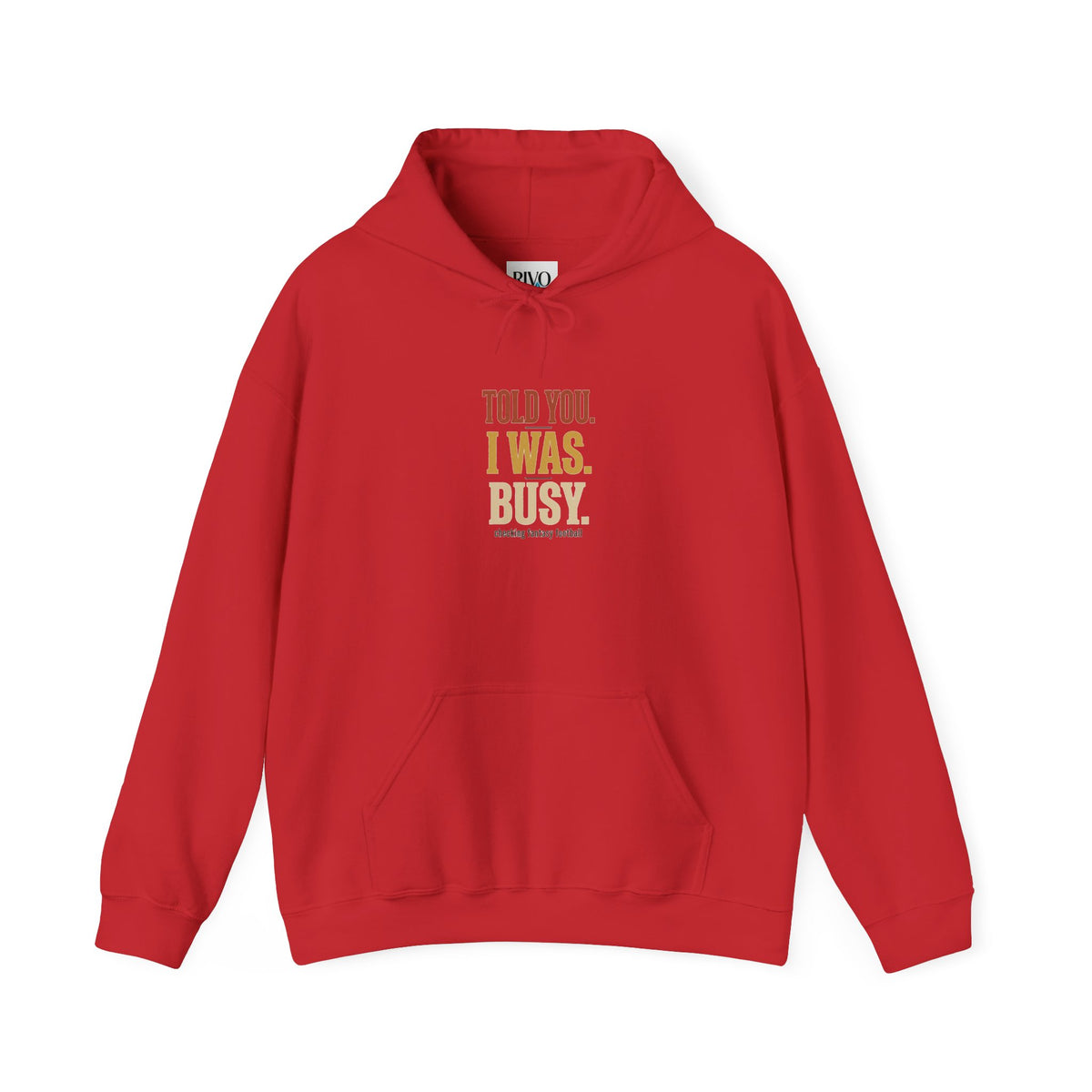 Told You I Was Busy Hoodie — Minimalist Text Graphic Pullover