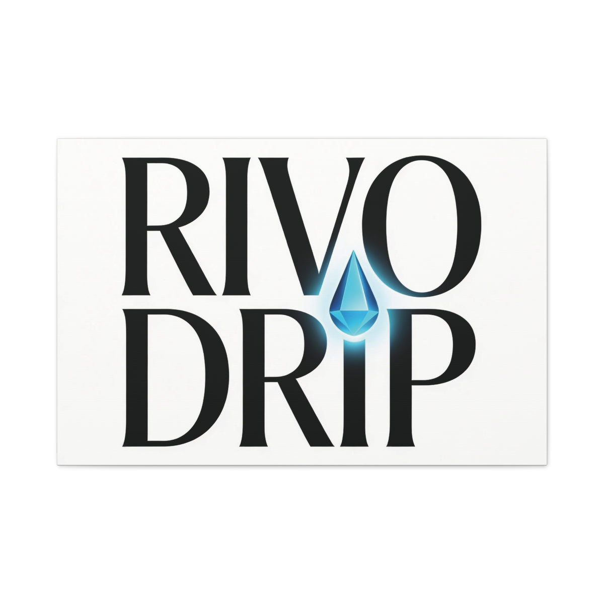 Personalize Logo Matte Canvas Print — Stretched Wall Art with Blue Droplet