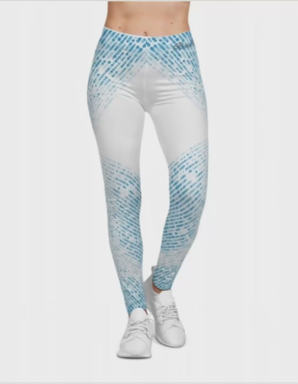 Blue Pixel Fade Leggings — Women's Casual All-Over Print